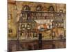 Mur De Maisons Sur La Riviere - Peinture De Egon Schiele (1890-1918), Huile Sur Toile, 1915 (109,5X-Egon Schiele-Mounted Giclee Print