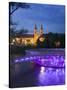 Mur Insel and Mariahilfkirche Church, Graz, Styria, Austria-Walter Bibikow-Stretched Canvas