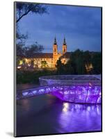 Mur Insel and Mariahilfkirche Church, Graz, Styria, Austria-Walter Bibikow-Mounted Photographic Print