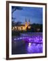 Mur Insel and Mariahilfkirche Church, Graz, Styria, Austria-Walter Bibikow-Framed Photographic Print