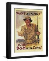 Mural Action Marines-null-Framed Giclee Print