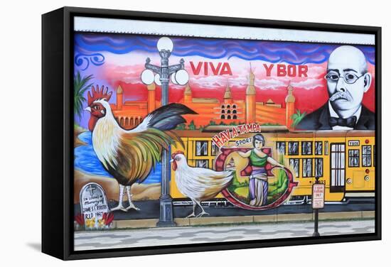 Mural by Chico in Ybor City Historic District-Richard Cummins-Framed Stretched Canvas