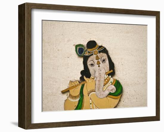 Mural Depicting Ganesha, a Hindu Deity, Inside City Palace, Udaipur, Rajasthan, India-Keren Su-Framed Premium Photographic Print