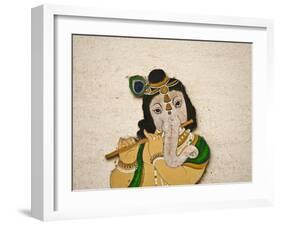 Mural Depicting Ganesha, a Hindu Deity, Inside City Palace, Udaipur, Rajasthan, India-Keren Su-Framed Premium Photographic Print