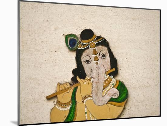 Mural Depicting Ganesha, a Hindu Deity, Inside City Palace, Udaipur, Rajasthan, India-Keren Su-Mounted Premium Photographic Print