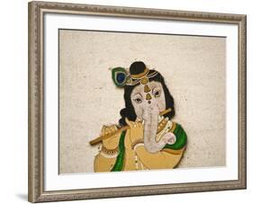 Mural Depicting Ganesha, a Hindu Deity, Inside City Palace, Udaipur, Rajasthan, India-Keren Su-Framed Photographic Print