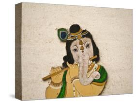 Mural Depicting Ganesha, a Hindu Deity, Inside City Palace, Udaipur, Rajasthan, India-Keren Su-Stretched Canvas