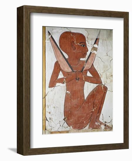 Mural Depicting Naked Woman with Shaved Head-null-Framed Giclee Print