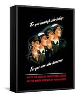 Mural Female Marines-null-Framed Stretched Canvas