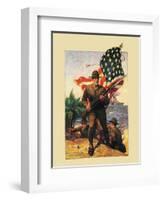 Mural Flag Marines-null-Framed Giclee Print