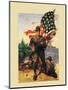 Mural Flag Marines-null-Mounted Giclee Print