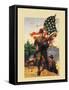 Mural Flag Marines-null-Framed Stretched Canvas