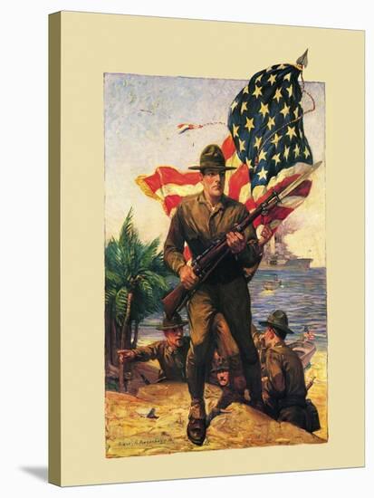 Mural Flag Marines-null-Stretched Canvas