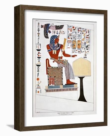 Mural from the Kings Tombs in Thebes, 1820-Giovanni Battista Belzoni-Framed Giclee Print