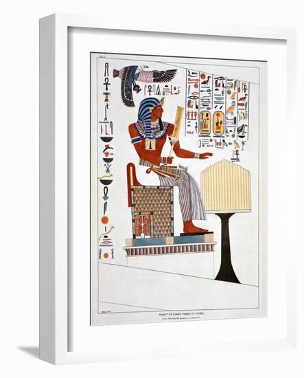 Mural from the Kings Tombs in Thebes, 1820-Giovanni Battista Belzoni-Framed Giclee Print