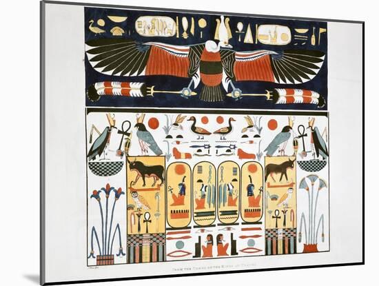 Mural from the Tombs of the Kings at Thebes, 1820-Giovanni Battista Belzoni-Mounted Giclee Print