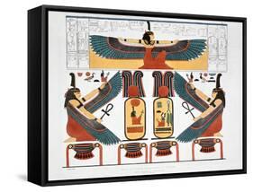 Mural from the Tombs of the Kings at Thebes, 1820-Charles Joseph Hullmandel-Framed Stretched Canvas