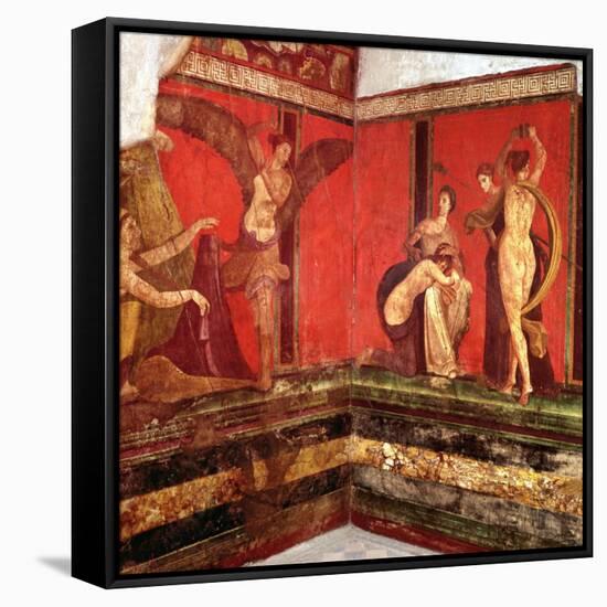 Mural from the Villa of the Mysteries, Pompeii-null-Framed Stretched Canvas