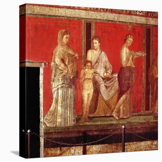 Mural from the Villa of the Mysteries, Pompeii-null-Stretched Canvas