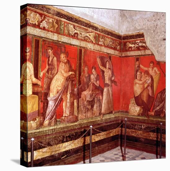 Mural from the Villa of the Mysteries, Pompeii-null-Stretched Canvas