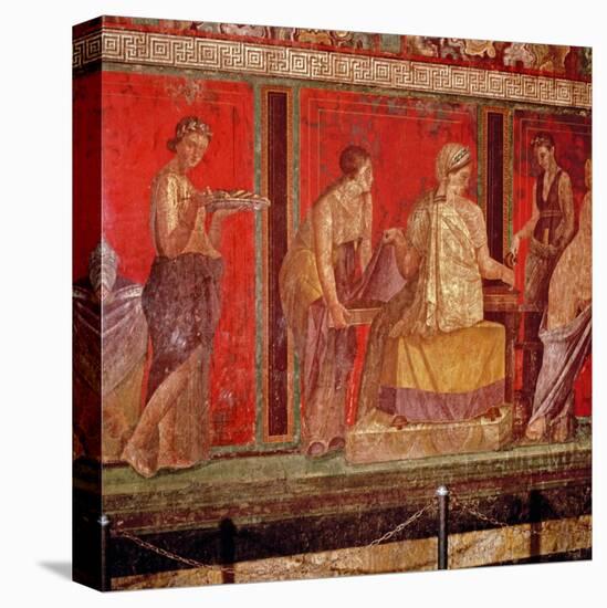 Mural from the Villa of the Mysteries, Pompeii-null-Stretched Canvas