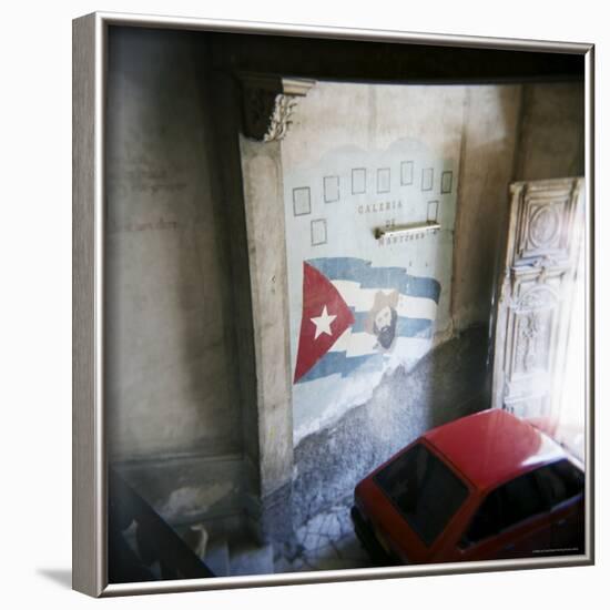 Mural of Camilo Cienfuegos on the Wall of an Apartment Building, Havana, Cuba-Lee Frost-Framed Photographic Print