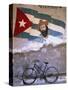 Mural of Camilo Cienfuergos on Wall Above a Bicycle, Havana, Cuba, West Indies, Central America-Lee Frost-Stretched Canvas
