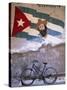 Mural of Camilo Cienfuergos on Wall Above a Bicycle, Havana, Cuba, West Indies, Central America-Lee Frost-Stretched Canvas