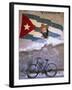 Mural of Camilo Cienfuergos on Wall Above a Bicycle, Havana, Cuba, West Indies, Central America-Lee Frost-Framed Photographic Print