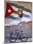 Mural of Camilo Cienfuergos on Wall Above a Bicycle, Havana, Cuba, West Indies, Central America-Lee Frost-Mounted Photographic Print