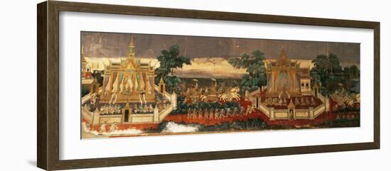 Mural of the Ramayana on Wall of the Royal Palace, Phnom Penh, Cambodia, Southeast Asia-Gavin Hellier-Framed Photographic Print