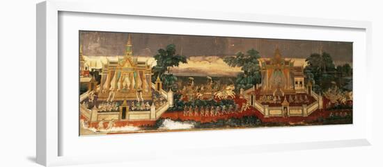 Mural of the Ramayana on Wall of the Royal Palace, Phnom Penh, Cambodia, Southeast Asia-Gavin Hellier-Framed Photographic Print