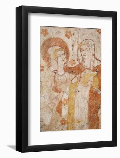 Mural of the Visitation Dating from the 12th to 16th Century in the Church of Moutiers-Godong-Framed Photographic Print