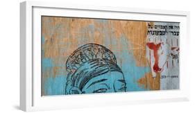 Mural of woman on the wall, Nahalat Binyamin Street, White City, Tel Aviv, Israel-null-Framed Photographic Print
