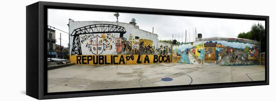 Mural Painted at Basketball Court, La Boca, Buenos Aires, Argentina-null-Framed Stretched Canvas