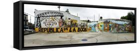 Mural Painted at Basketball Court, La Boca, Buenos Aires, Argentina-null-Framed Stretched Canvas