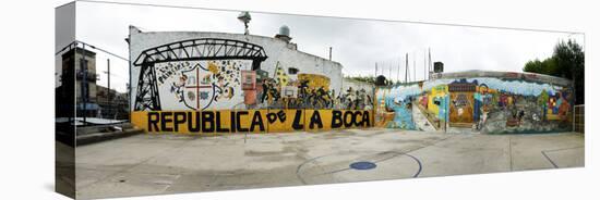 Mural Painted at Basketball Court, La Boca, Buenos Aires, Argentina-null-Stretched Canvas