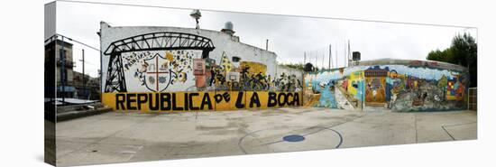 Mural Painted at Basketball Court, La Boca, Buenos Aires, Argentina-null-Stretched Canvas