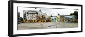 Mural Painted at Basketball Court, La Boca, Buenos Aires, Argentina-null-Framed Photographic Print