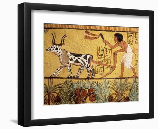 Mural Painting Depicting Sennedjem Ploughing Fields of Iaru-null-Framed Giclee Print