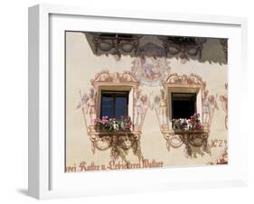 Mural Surrounding Cafe Windows, St. Wolfgang, Salzburg Province, Austria-Philip Craven-Framed Photographic Print