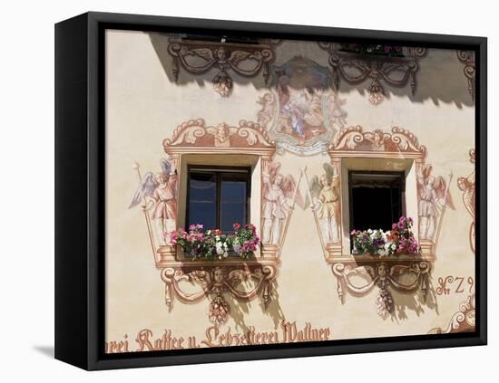 Mural Surrounding Cafe Windows, St. Wolfgang, Salzburg Province, Austria-Philip Craven-Framed Stretched Canvas