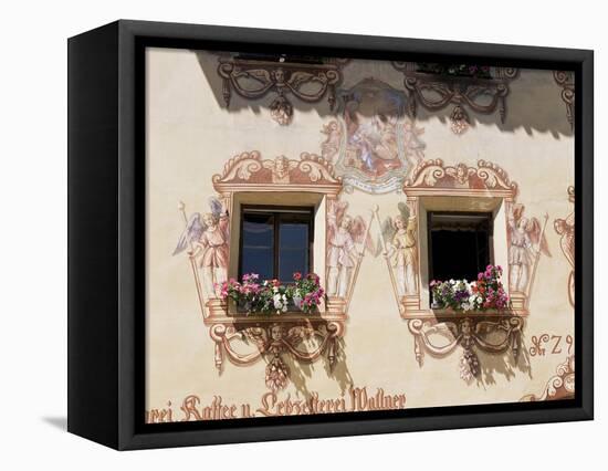 Mural Surrounding Cafe Windows, St. Wolfgang, Salzburg Province, Austria-Philip Craven-Framed Stretched Canvas