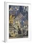 Mural with Scenes of Thai Culture, Wat Pho, Bangkok, Thailand-null-Framed Giclee Print