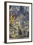 Mural with Scenes of Thai Culture, Wat Pho, Bangkok, Thailand-null-Framed Giclee Print