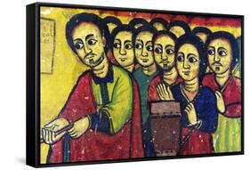 Murals in 16th Century Christian Monastery and Church of Azuwa Maryam, Zege Peninsula, Ethiopia-Simon Montgomery-Framed Stretched Canvas