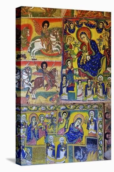 Murals in Christian Monastery and Church of Azuwa Maryam, Zege Peninsula, Lake Tana, Ethiopia-Simon Montgomery-Stretched Canvas