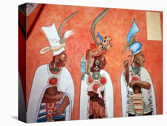 Murals in Mayan Temple, Bonampak, Museum of Mexican History, Monterrey, Nuevo Leon, Chiapas, Mexico-Russell Gordon-Stretched Canvas