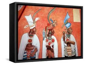Murals in Mayan Temple, Bonampak, Museum of Mexican History, Monterrey, Nuevo Leon, Chiapas, Mexico-Russell Gordon-Framed Stretched Canvas
