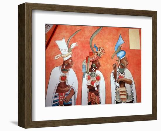 Murals in Mayan Temple, Bonampak, Museum of Mexican History, Monterrey, Nuevo Leon, Chiapas, Mexico-Russell Gordon-Framed Photographic Print